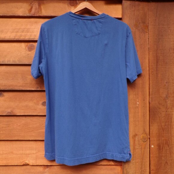 Robert Graham Men's Auto Racing Checkered Flag Blue Graphic T-Shirt Size Medium - Picture 4 of 5